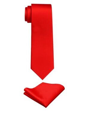 Ties for Men Solid Color Formal Necktie and Pocket Square Set